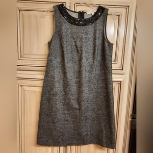 Ann‎ Taylor Loft Black White Sequin Sleeveless Dress - Small
